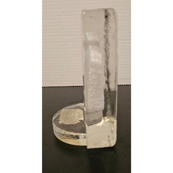 VINTAGE CLEAR GLASS & INTAGLIO FROSTED IMAGE OF ANGEL CANDLE VOTIVE HOLDER - Picture 5 of 9